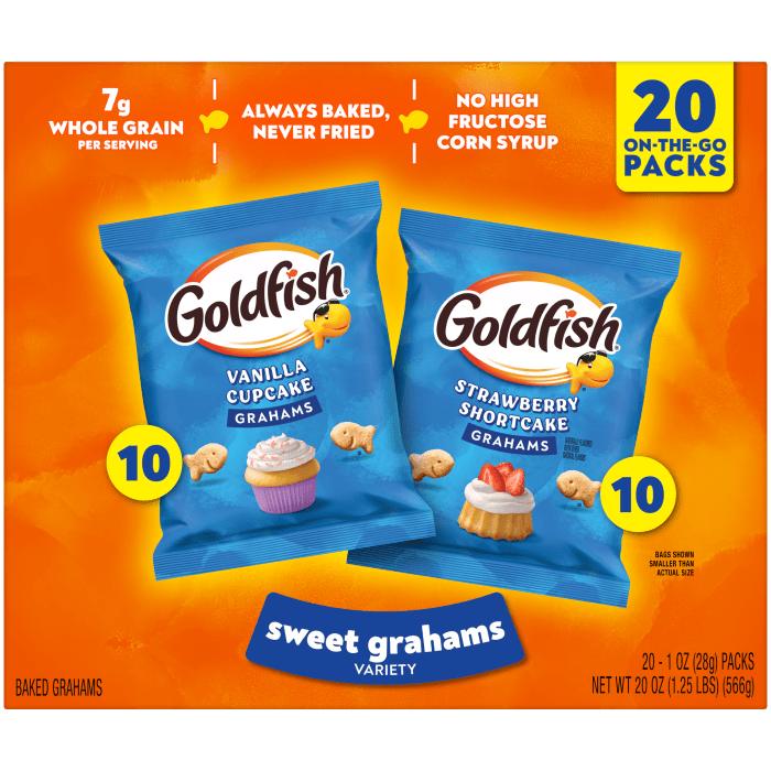 Goldfish® Variety Pack Baked Graham Snacks, 20 count box, 20 oz, bag - Back Image