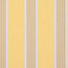 Vertical striped wallpaper: wide pale yellow panels alternating with narrower beige panels edged by thin pale blue and white pinstripes; close-up, evenly lit, filling the frame with no other features.
