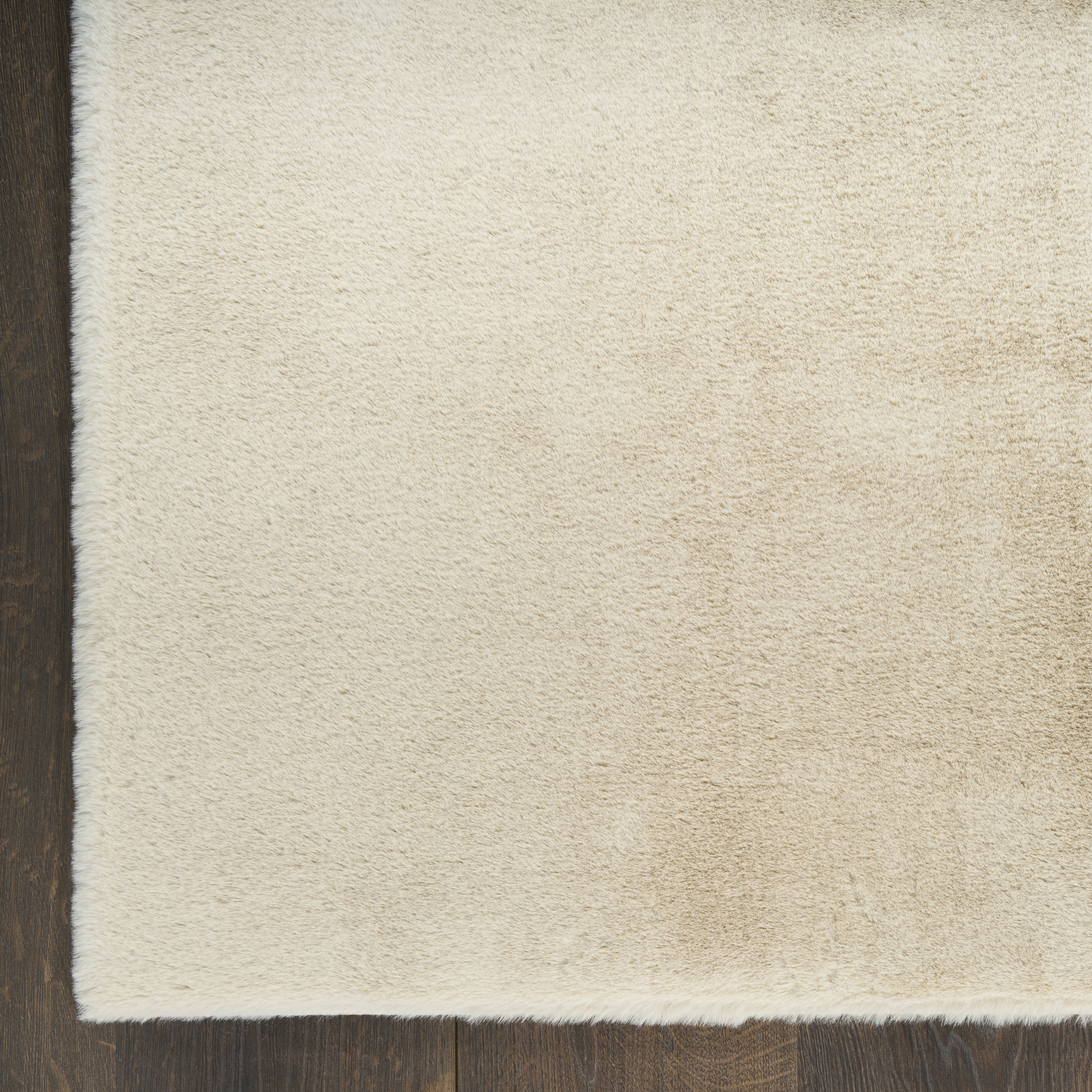 Nourison Soft Plush Rabbit Fur 5' x 7' Beige Contemporary Indoor Rug