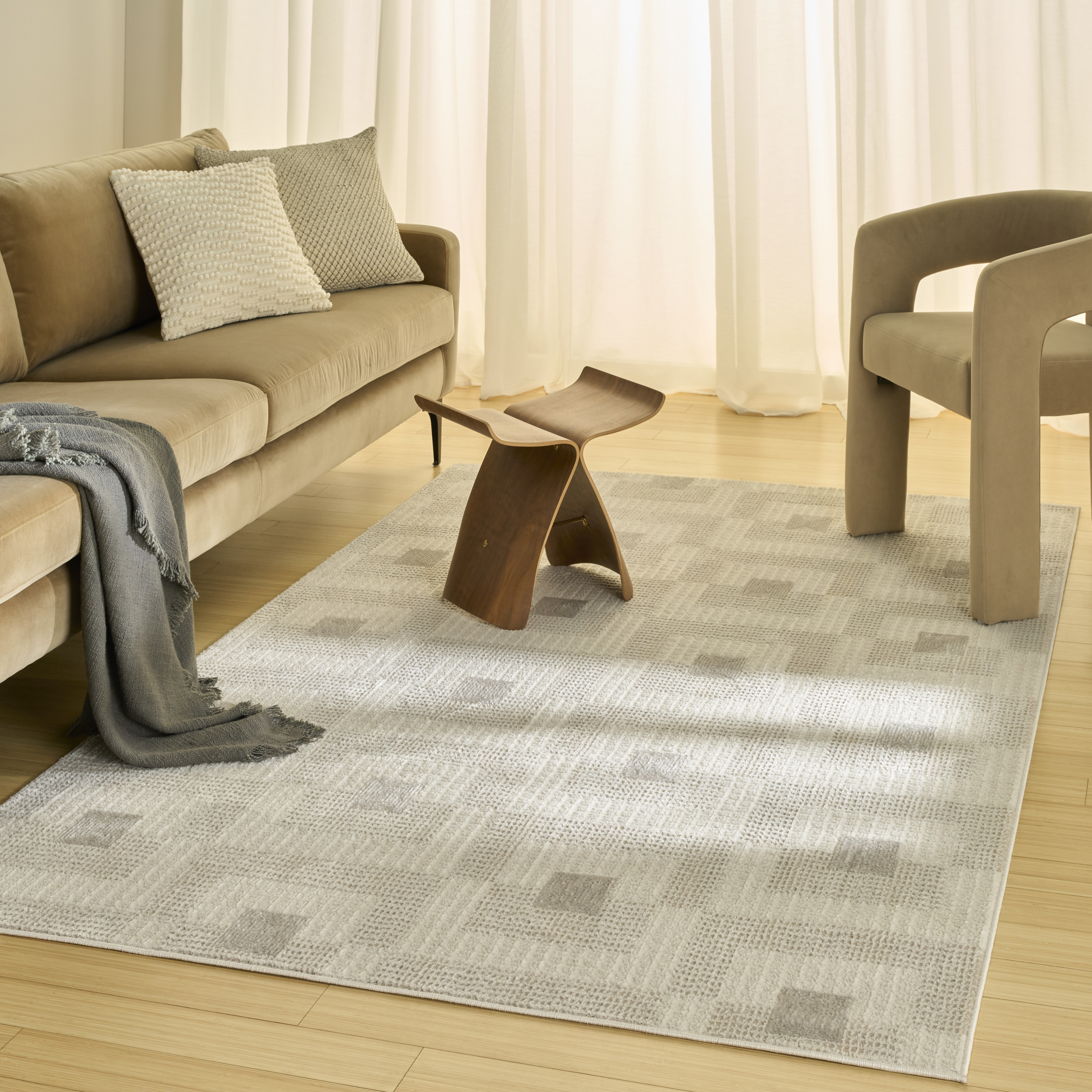Nourison Nordic 4' x 6' Ivory Beige Modern Indoor Rug