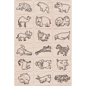 Ink 'n' Stamp Fun Animals Stamps, Set of 18