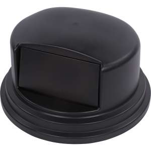 Carlisle, Bronco, Dome, Polyethylene (HDPE), 55 gal, Black, Receptacle Lid