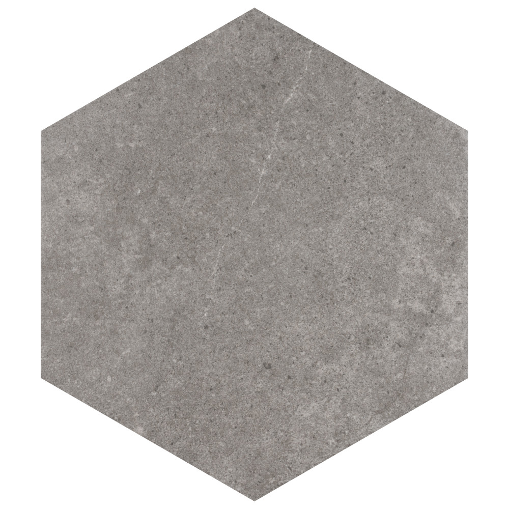 Traffic Hex Grey 8-5/8 in. x 9-7/8 in. Porcelain Floor and Wall Tile ...