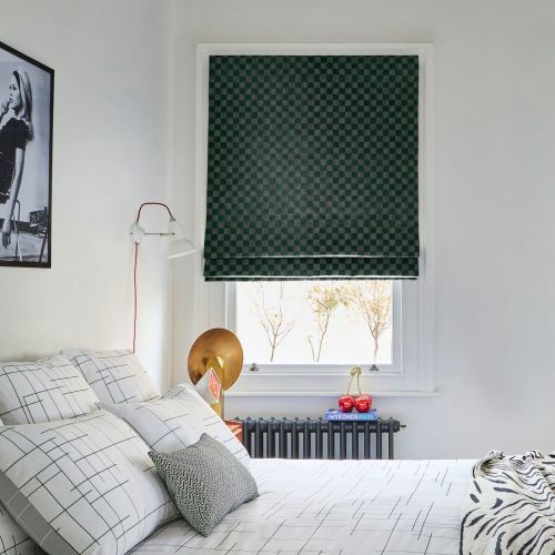 Checkerboard Emerald Roman blind