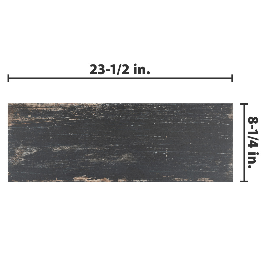 Retro Nero 8-1/4 in. x 23-1/2 in. Porcelain Floor and Wall Tile