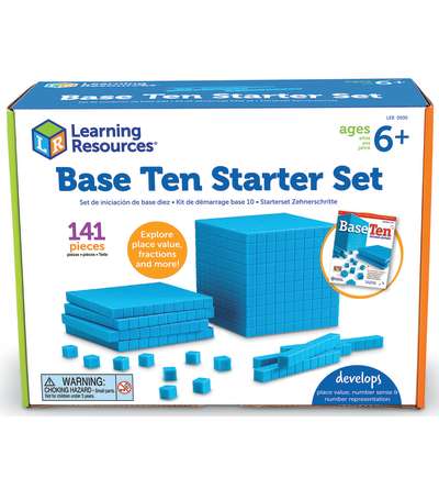 Base Ten Starter Set, Blue Plastic