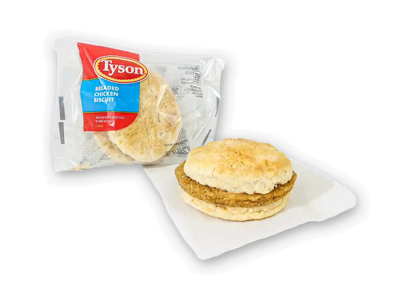 Tyson® Fully Cooked Whole Grain Breaded Chicken Patty on a Whole Grain Biscuit, 100/3.15 oz._image_01