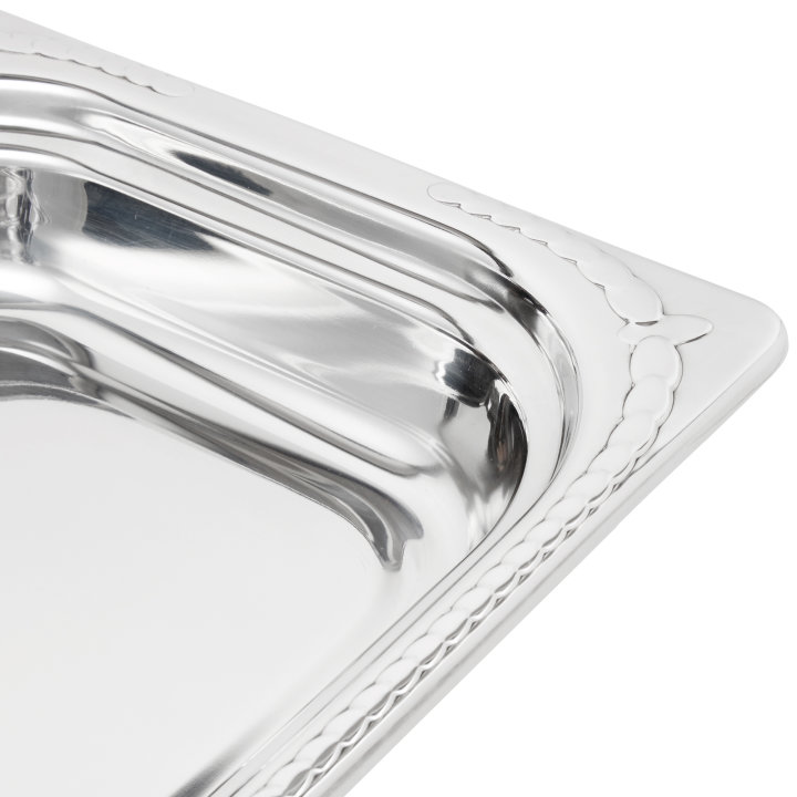 Full-size 2 ½-inch-deep Miramar® stainless steel decorative pan