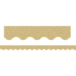 Gold Glitz Scalloped Border Trim, 35 Feet