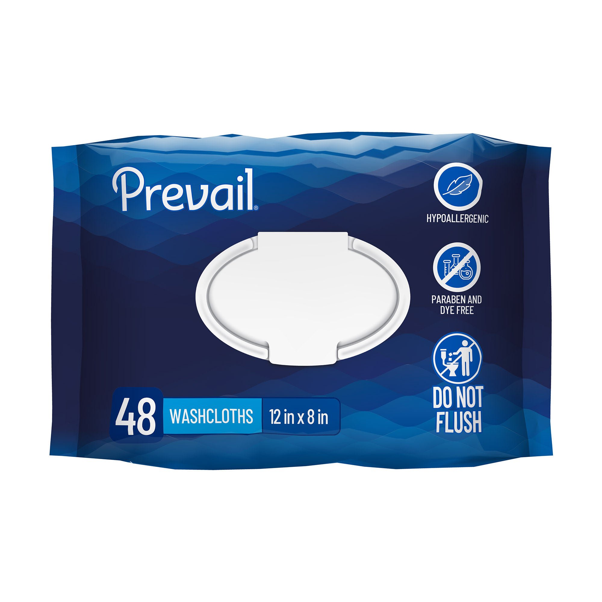 Prevail® Personal Cleansing Wipe, Soft Pack, Aloe, Vitamin E, 8 x 12 Inch
