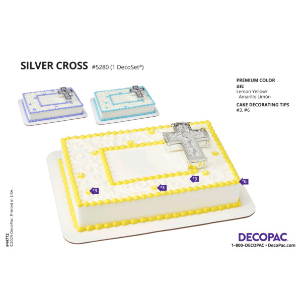 Silver Cross Cake Decorating Instruction Card