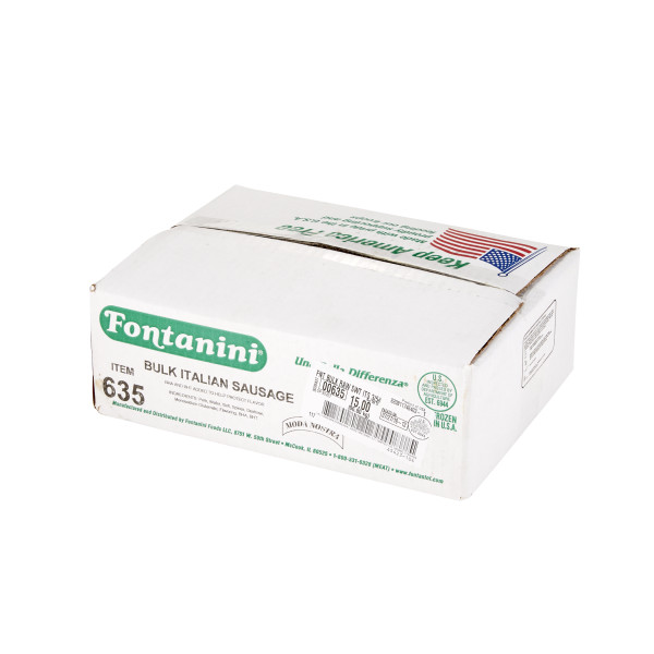 FONTANINI(r) Sweet Bulk Italian Sausage, Raw, 3/5 lb . C1RA - Front Right Closed Case (Hi Res)