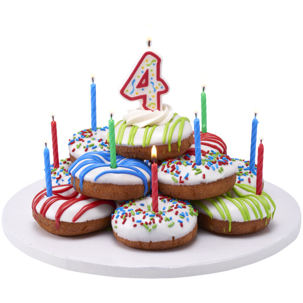 4 Party Red Numeral Candles
