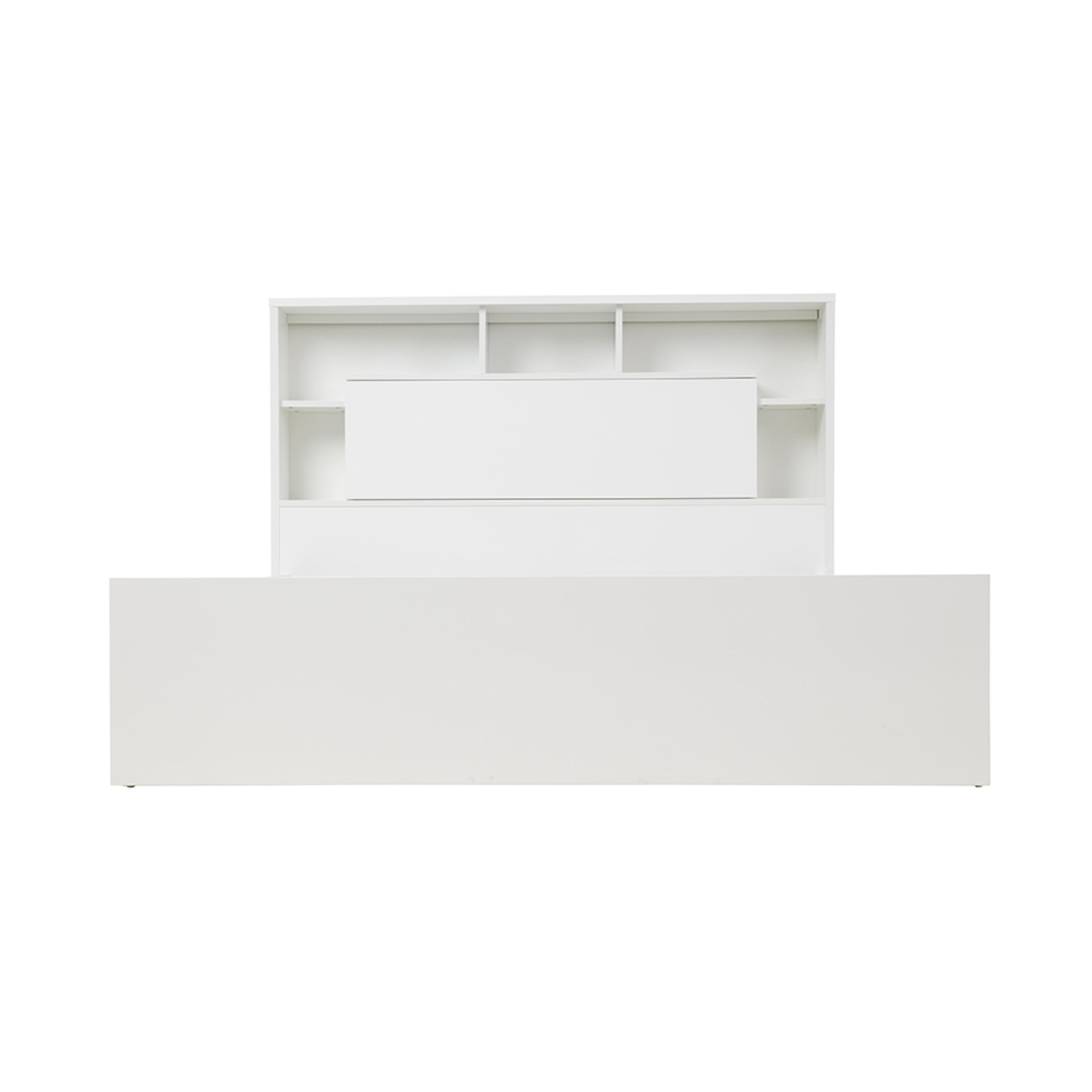 Product image of the  Argo Bed Frame, Gas Lift & End Drawer Base, Gloss White from Forty Winks