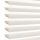 Sheer-and-opaque horizontal zebra blinds, lowered and aligned, alternating beige opaque and white translucent bands; filtering soft daylight in a bright, minimal close-up interior view.