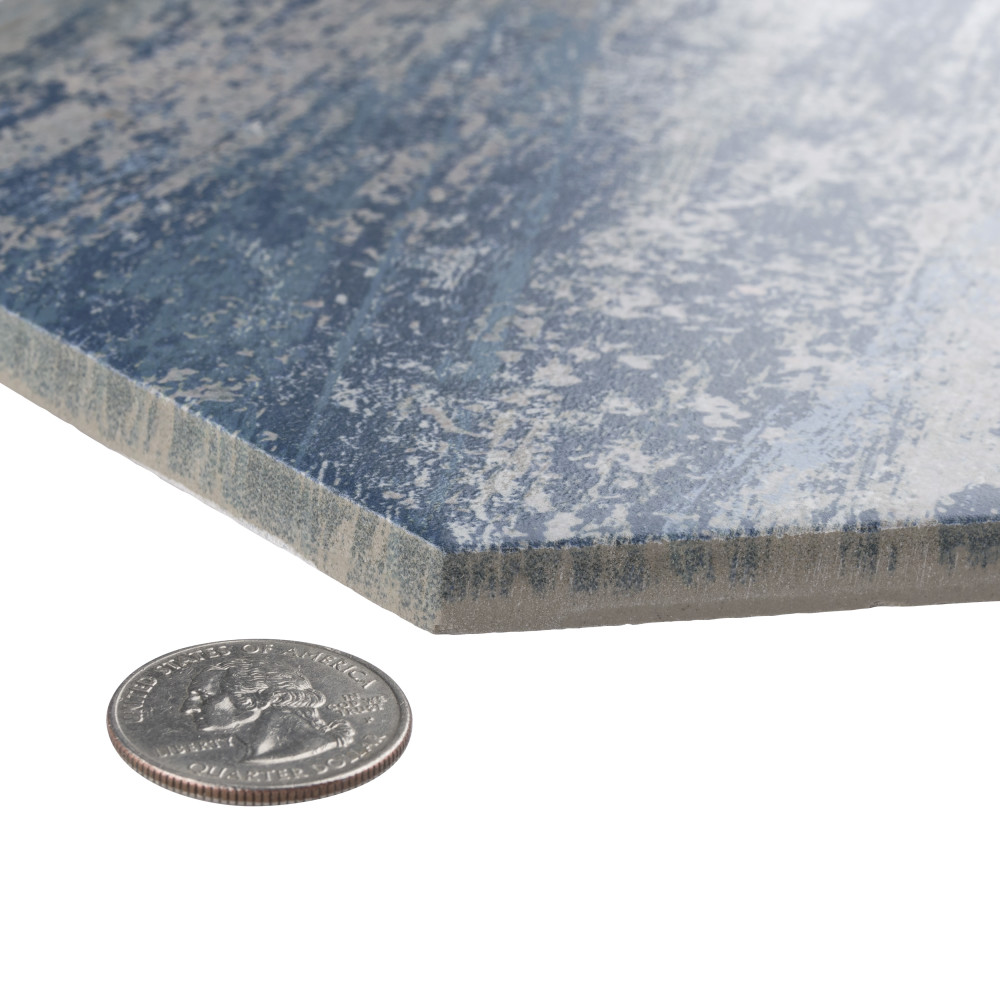 Cassis Hex Blue 8-5/8 in. x 9-7/8 in. Porcelain Floor and Wall Tile