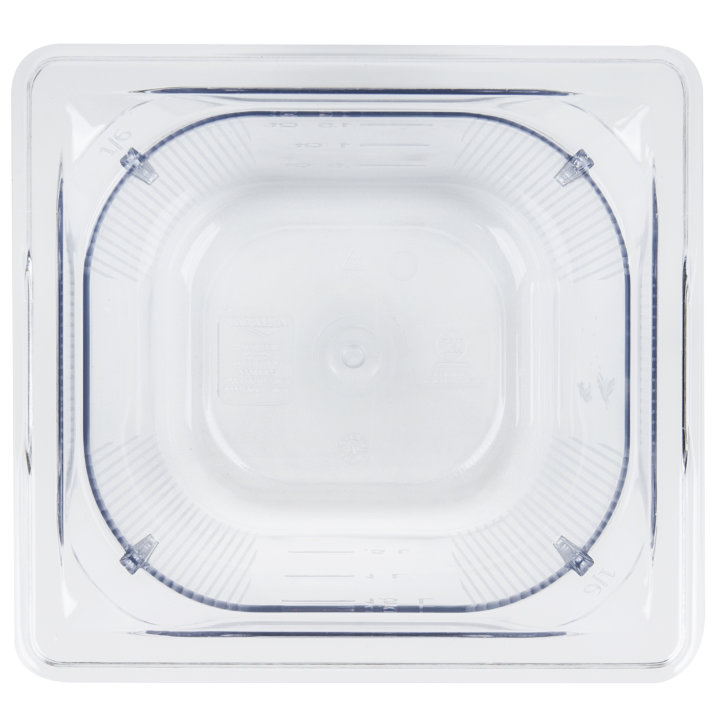 Sixth-size 6-inch-deep Super Pan® clear low-temperature plastic pan