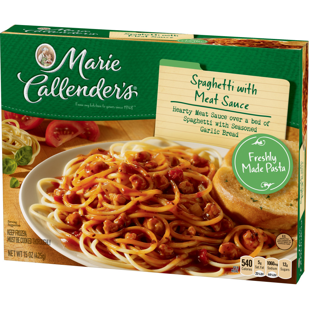 MARIE CALLENDERS Spaghetti And Meatballs With Bread ...