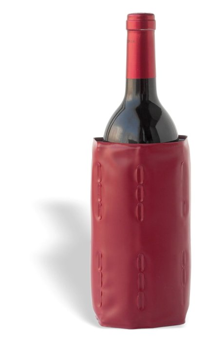 Enfriador de vino reversible de nylon y PVC de 35 centímetros en color burdeos o plateado