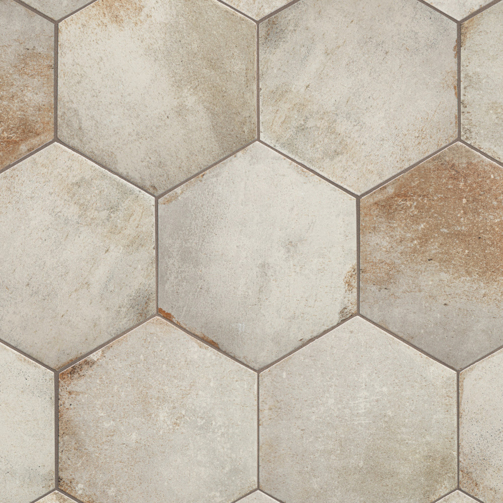 D’Anticatto Hex Bianco 11 in. x 12-3/4 in. Porcelain Floor and Wall Tile