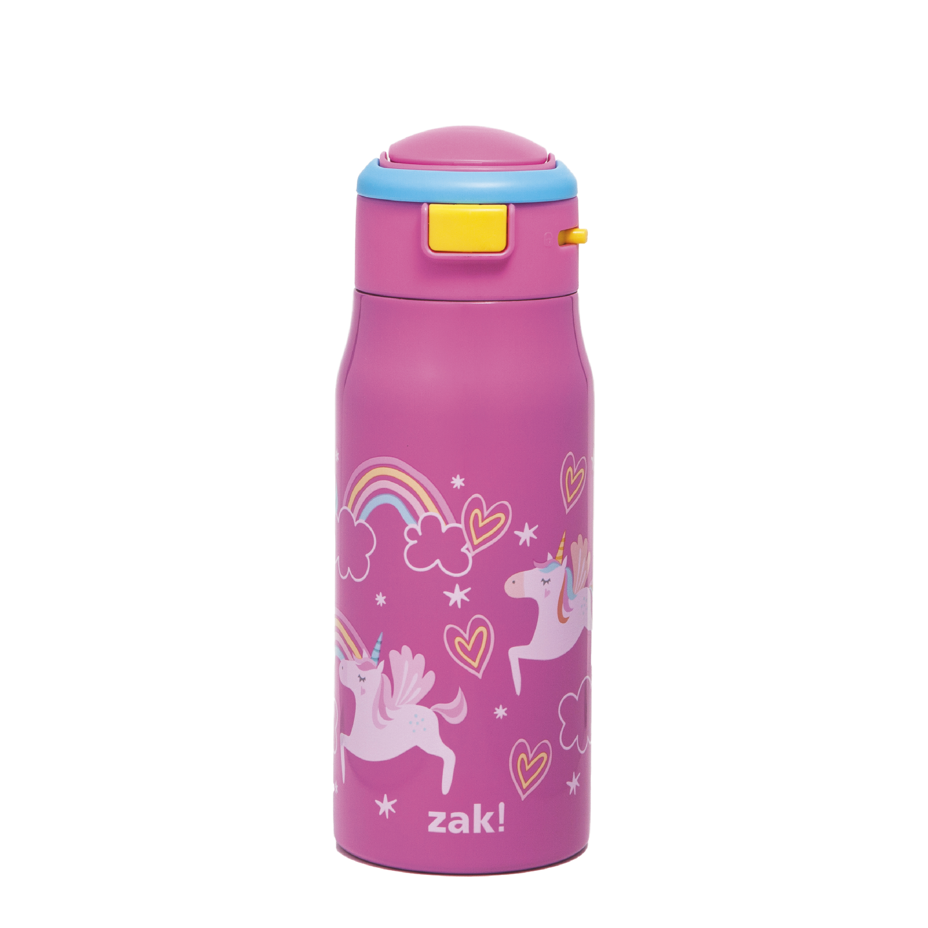 Zak Hydration 13.5 ounce Mesa Double Wall Insulated Stainless Steel Water Bottle, Unicorns slideshow image 1