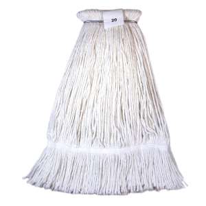 Hillyard, Sno-White Sta-Flat, Rayon Cut-End Wet Mop Head with 1" Headband, 20 oz, White