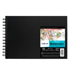 Canson Artist Series Montval Watercolor Art Book Black Cover Side Wire Binding 20 Sheet 10x7  inch 1 Count