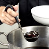 3-ounce one-piece heavy-duty stainless steel ladle with short Kool-Touch® handle