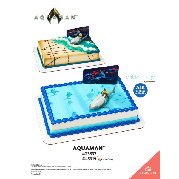 Aquaman™ The Magic of Cakes® PhotoCake® Enhanced Background and Icing Page