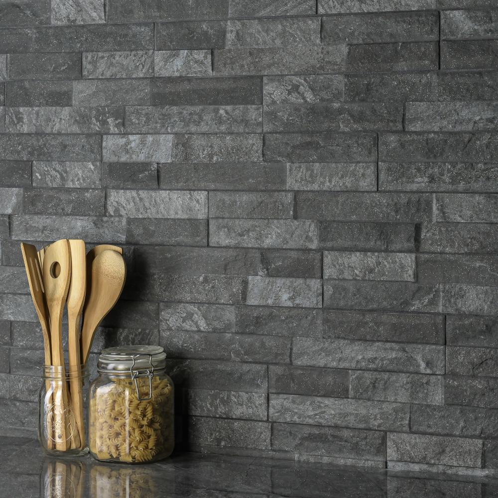 Sample – Ordino Black Porcelain Wall Tile