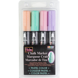 Bistro Chalk Markers, Broad Tip, 4-Color Set, Blush Pink, Peppermint, Pastel Peach, Pale Violet