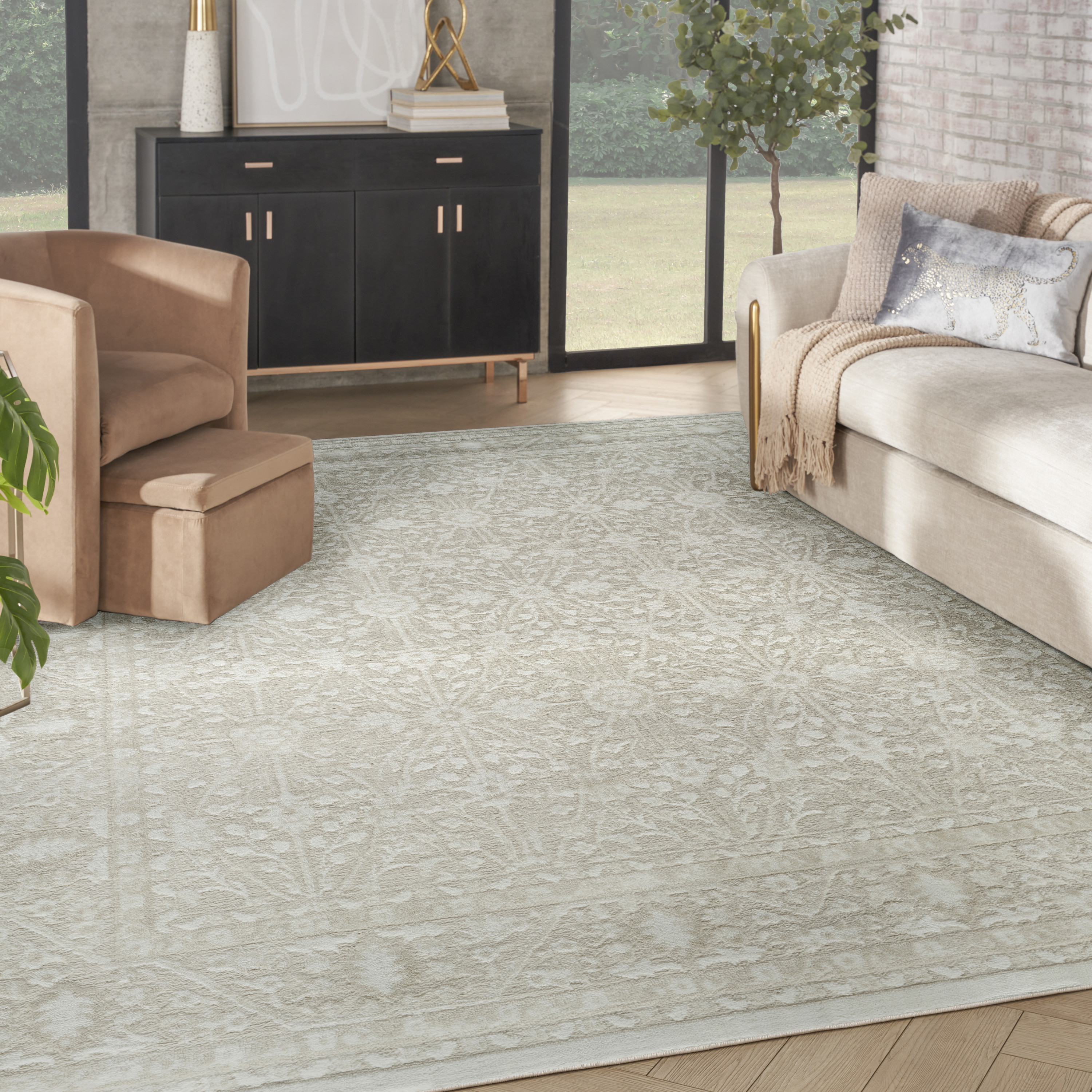 Nourison Dekor 7'10" x 9'10" Ivory Beige Vintage Indoor Rug
