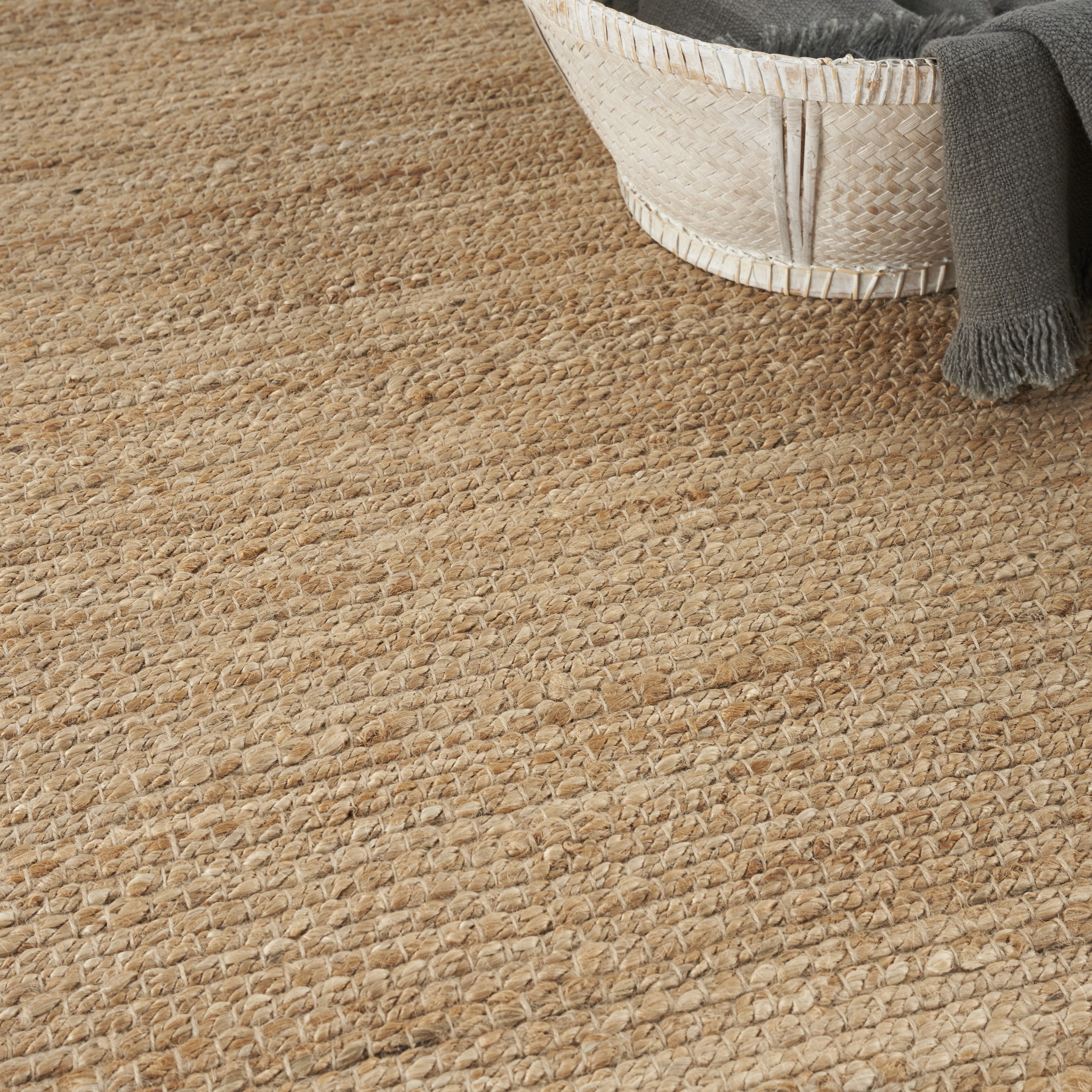 Nourison Natural Jute 5' x 7' Natural Farmhouse Indoor Rug