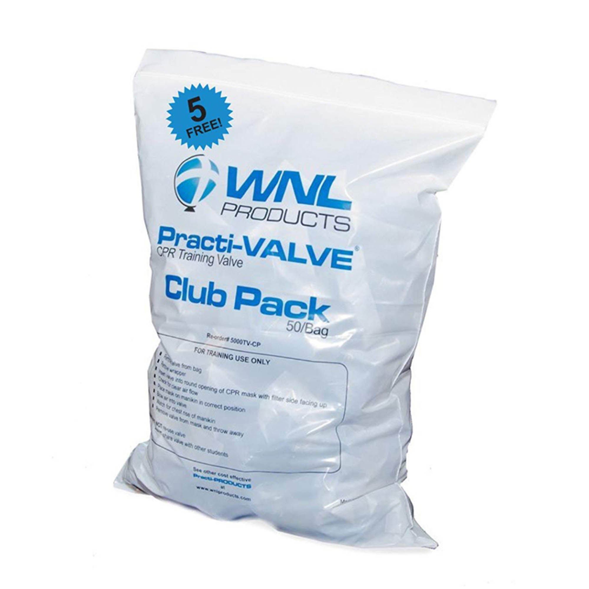 Work N Leisure Products Inc VALVE, CPR PRACTI VALVE TRAINING CLUB PACK (55/BG)