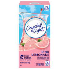 Crystal Light Pink Lemonade Drink Mix, 6 ct Pitcher Packets