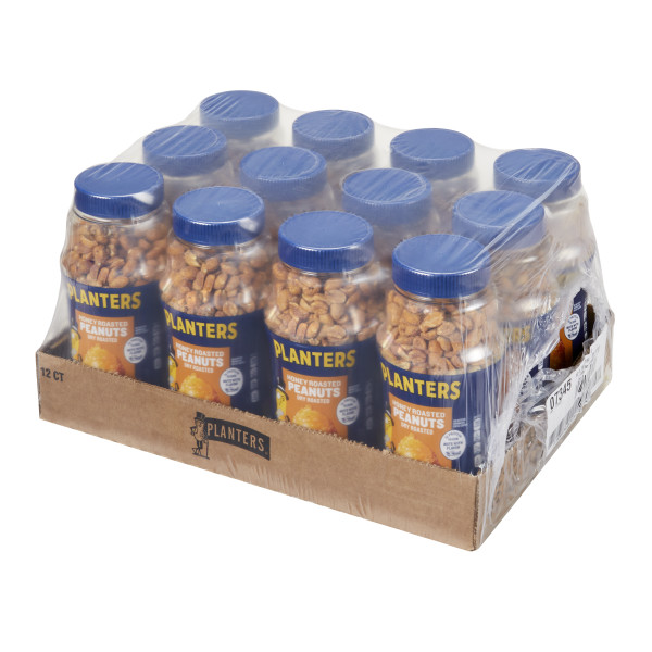 PLANTERS(r) Dry Roast Honey Roasted Peanuts 12/16oz . C1RA - Front Right Closed Case (Hi Res)