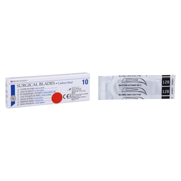 Henry Schein #12B Blades Carbon Steel Sterile