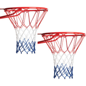 4mm Economy Basketball Net, Red/White/Blue, Set of 2