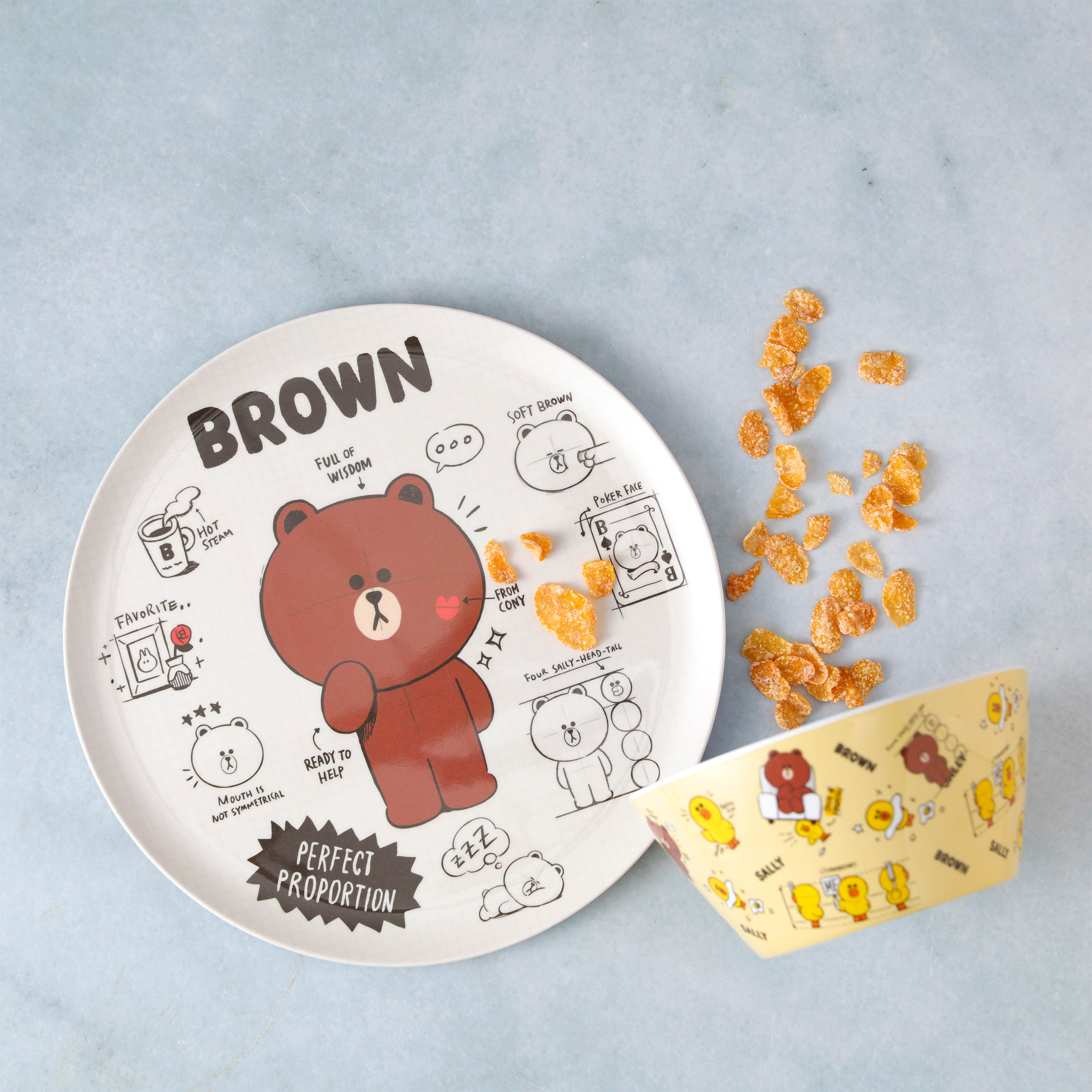 Line Friends Dinnerware Set, Teddy Bear, 2-piece set slideshow image 3 Line Friends Dinnerware Set, Teddy Bear, 2-piece set slideshow image 3