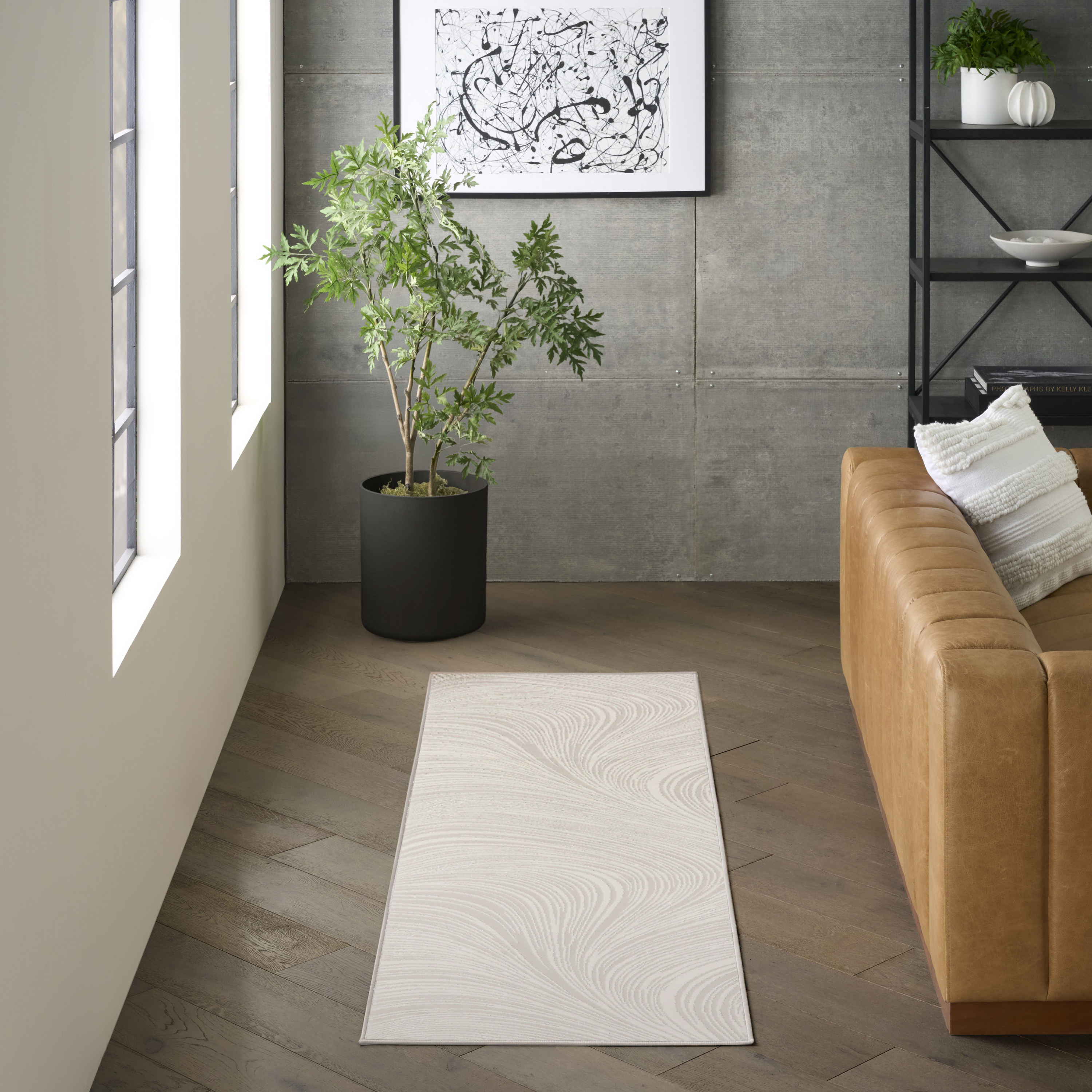 DKNY Central Park West 2'2" x 7'6 Ivory Modern Indoor Rug