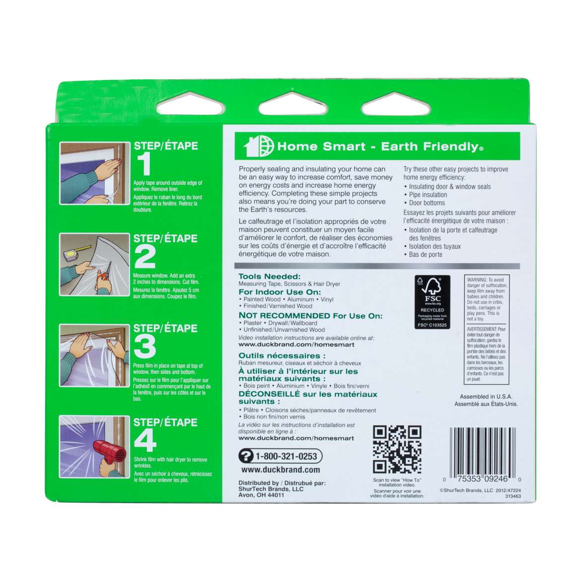 Shrink Film Window Insulation Kit 62 in x 210 in Duck Brand