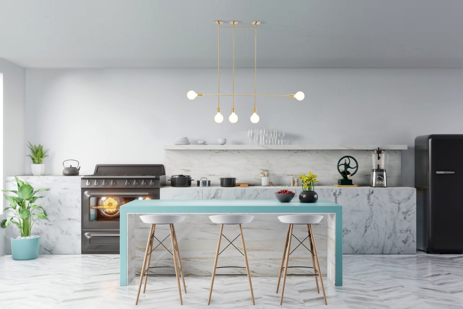 Modern Pendant Modern Style Pendant 5 Light — installation 4