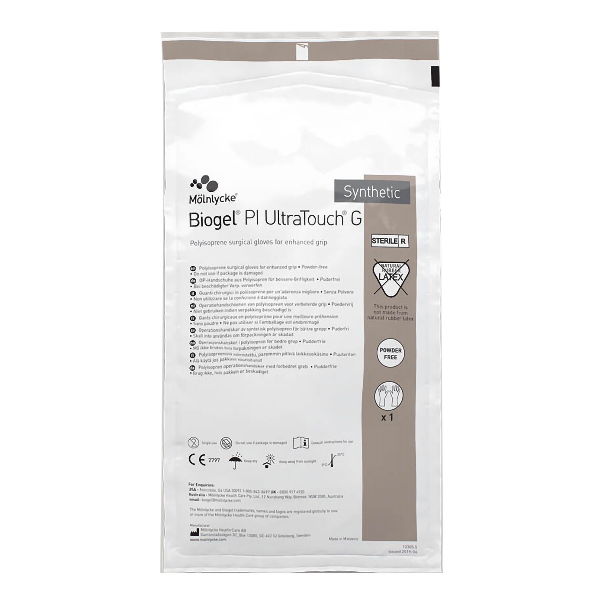 Biogel® PI UltraTouch™ G Polyisoprene Surgical Glove, Size 8, Straw