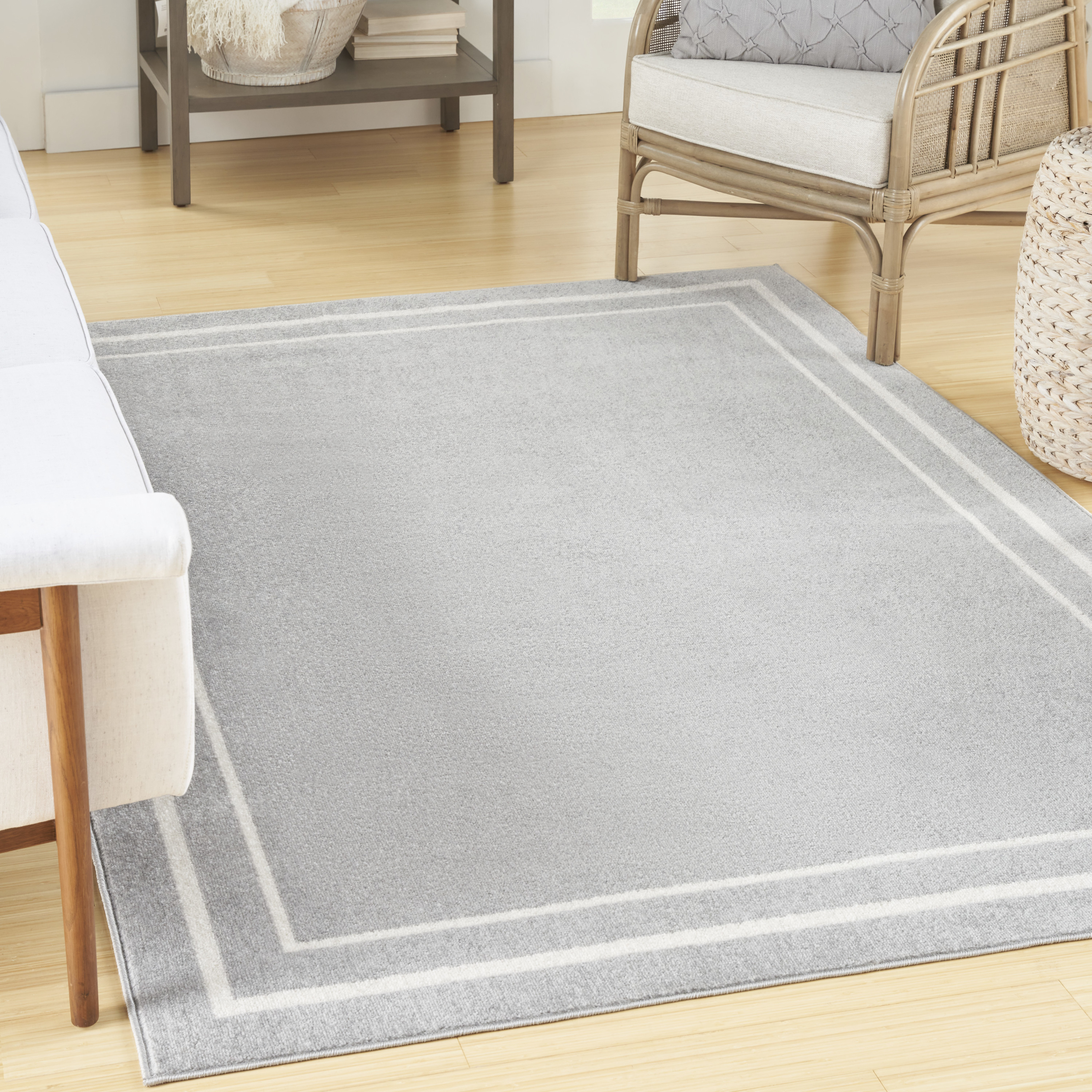 Nourison Nourison Essentials 5' x 7' Grey Ivory Contemporary Rug
