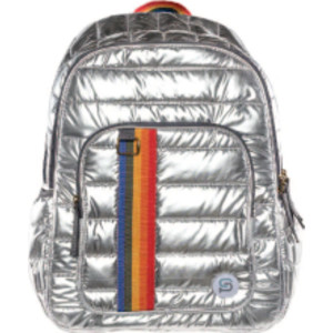 RALEIGH Puff Backpack, 18", Silver Rainbow