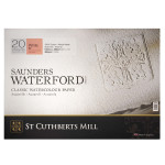 St Cuthberts Saunders Waterford Watercolor Block Hot Pressed White 140lb 20 Sheet 20x14  inch