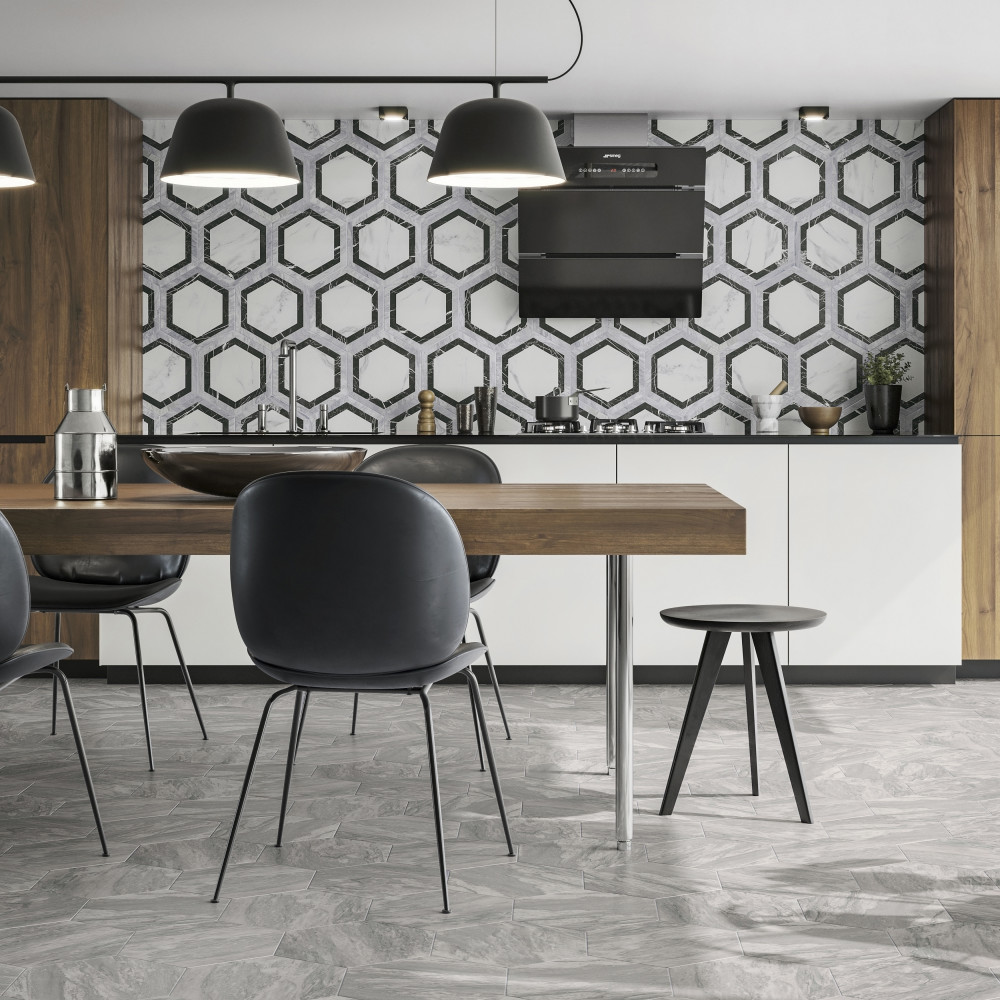 Marbilia Hex Agra with Biotech 11 in. x 13 in. Porcelain Floor and Wall Tile