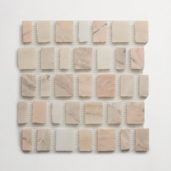 lapidary | rough cut mosaic sheet | pink/grey (large joint) 
