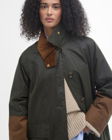 Marion Waxed Car Coat Archive Olive/Ancient Tartan