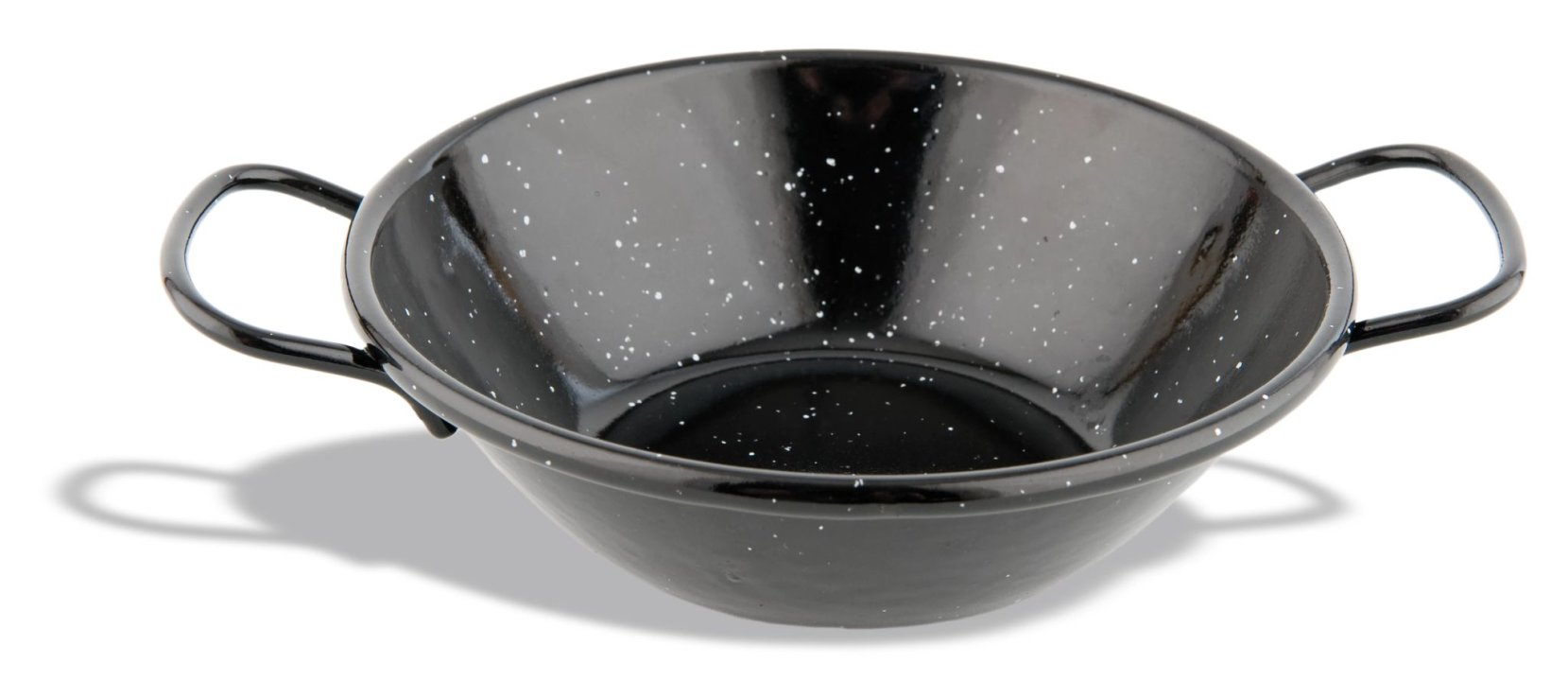 Deep frying pan 14 cm enameled steel  with tube handles